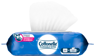 Cottonelle Flushable Wipes Soft Pack image.